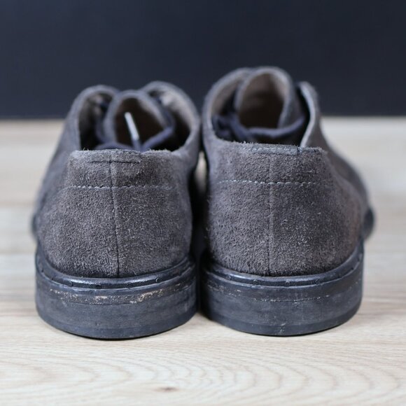 AllSaints Apollo Derby Shoes Mens Size 10 Gray Black Dress Casual Suede Leather - Picture 4 of 8